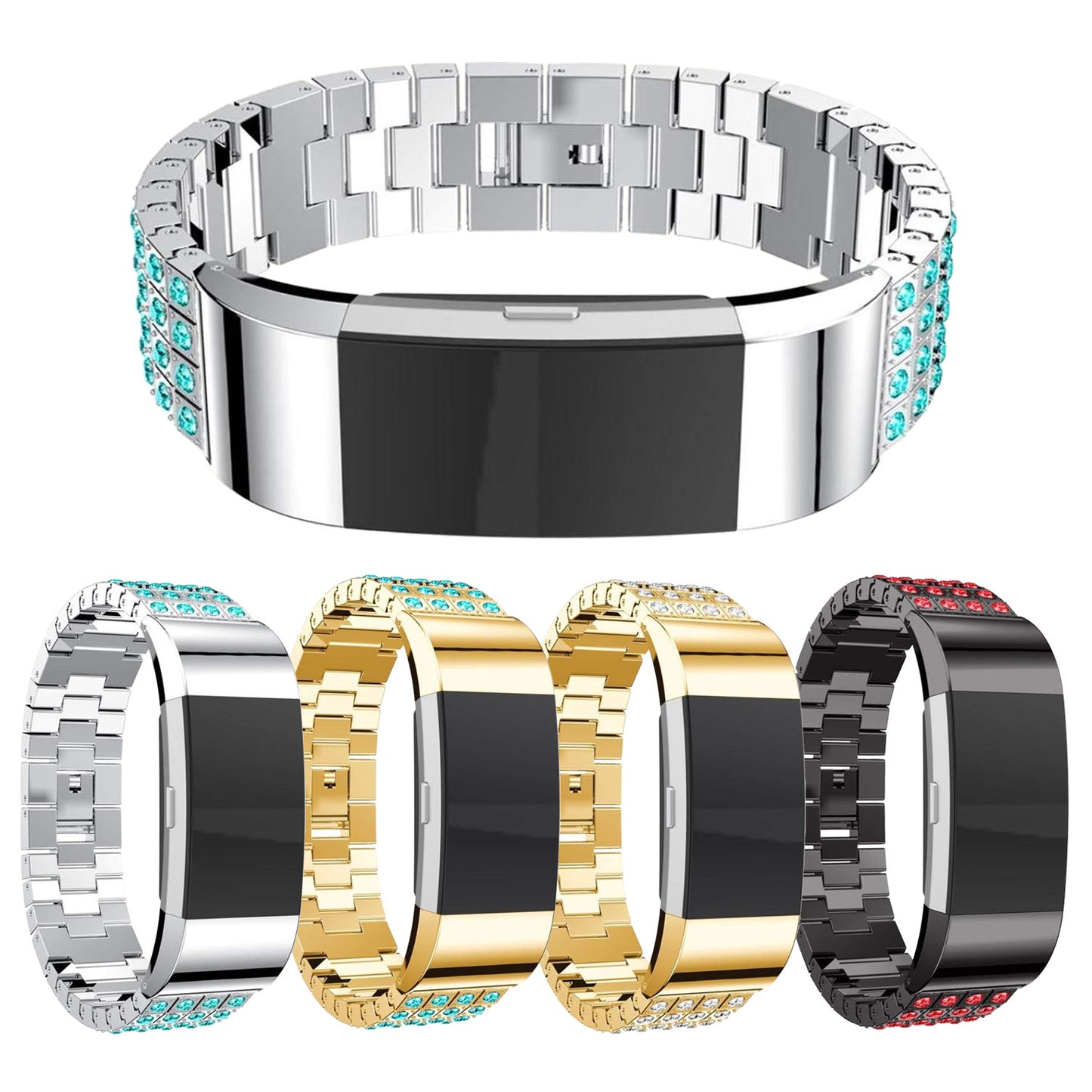 Metal Rhinestone Strap for Fitbit Charge 2