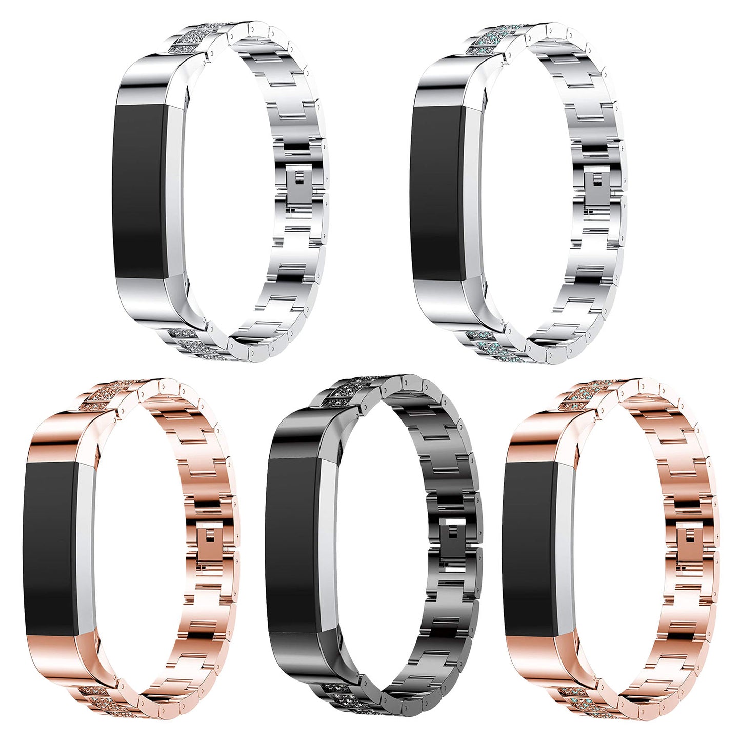 Stainless Steel Rhinestone Strap for Fitbit Alta & HR
