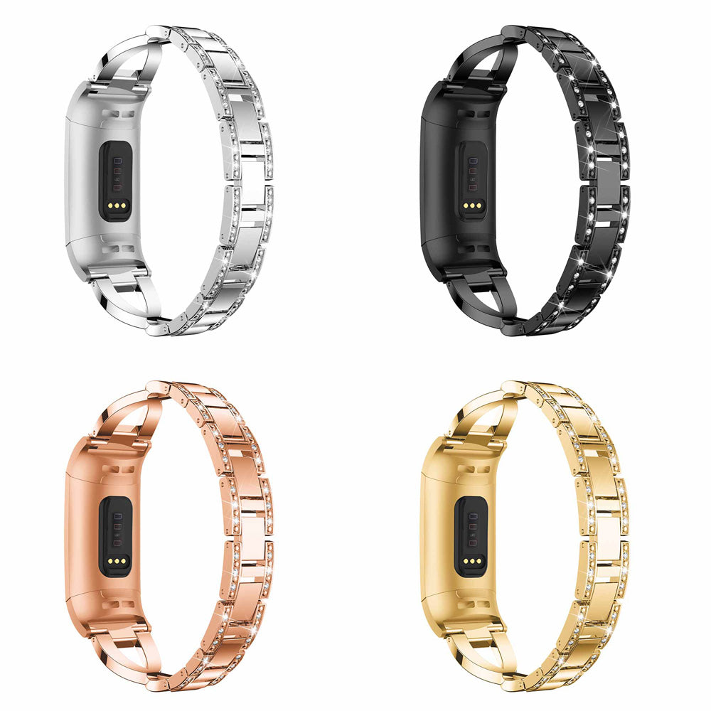Alloy Strap w/ Rhinestones for Fitbit Charge 3 & Charge 4
