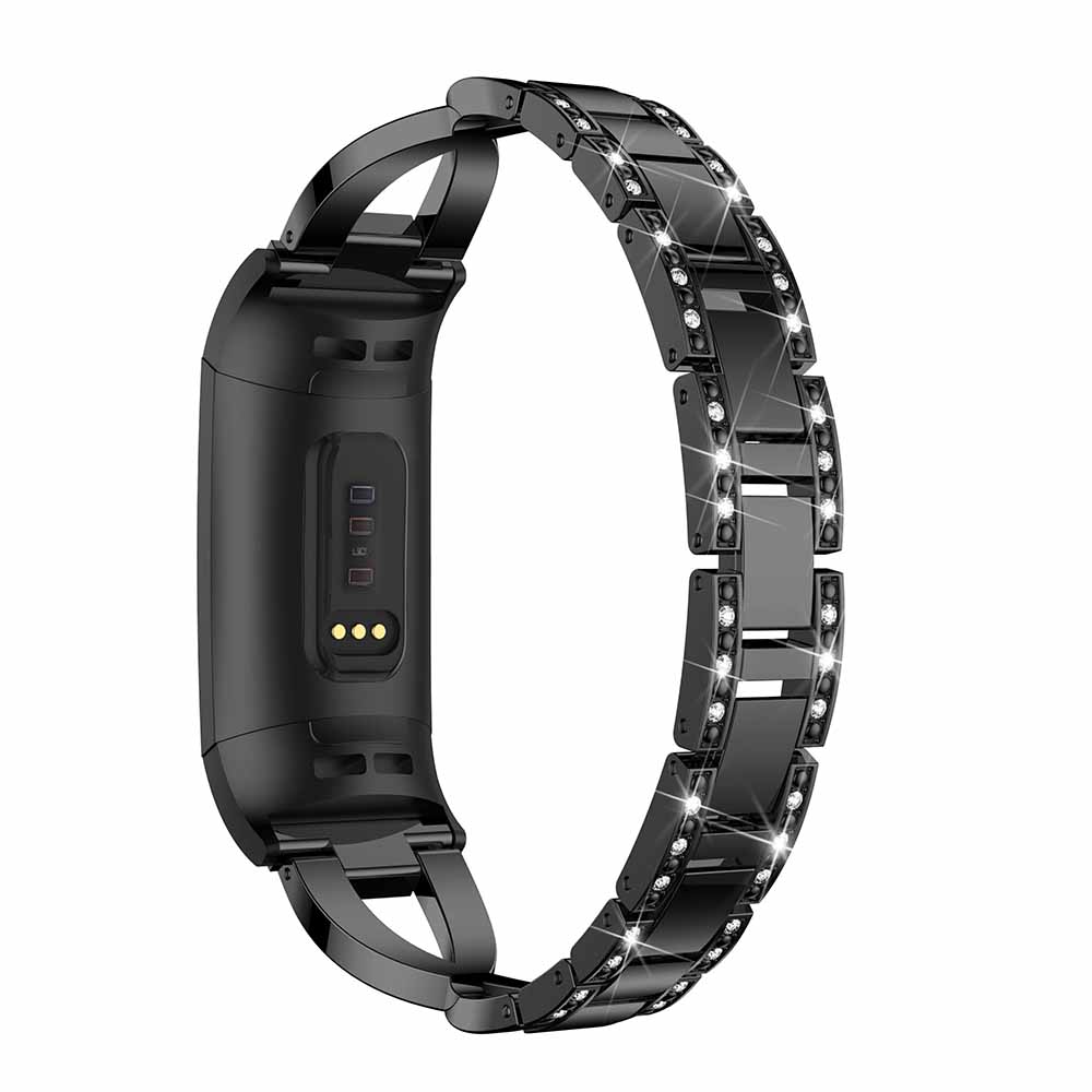 Alloy Strap w/ Rhinestones for Fitbit Charge 3 & Charge 4