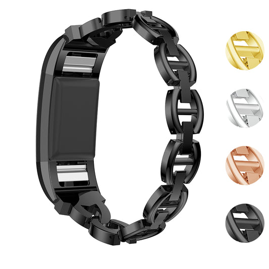 Link Bracelet with Rhinestones for Fitbit Charge 2