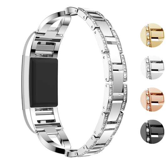 Alloy Bracelet with Rhinestones for Fitbit Charge 2