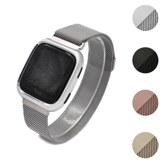 Milanese Mesh Strap w/ Case Protector for Fitbit Versa