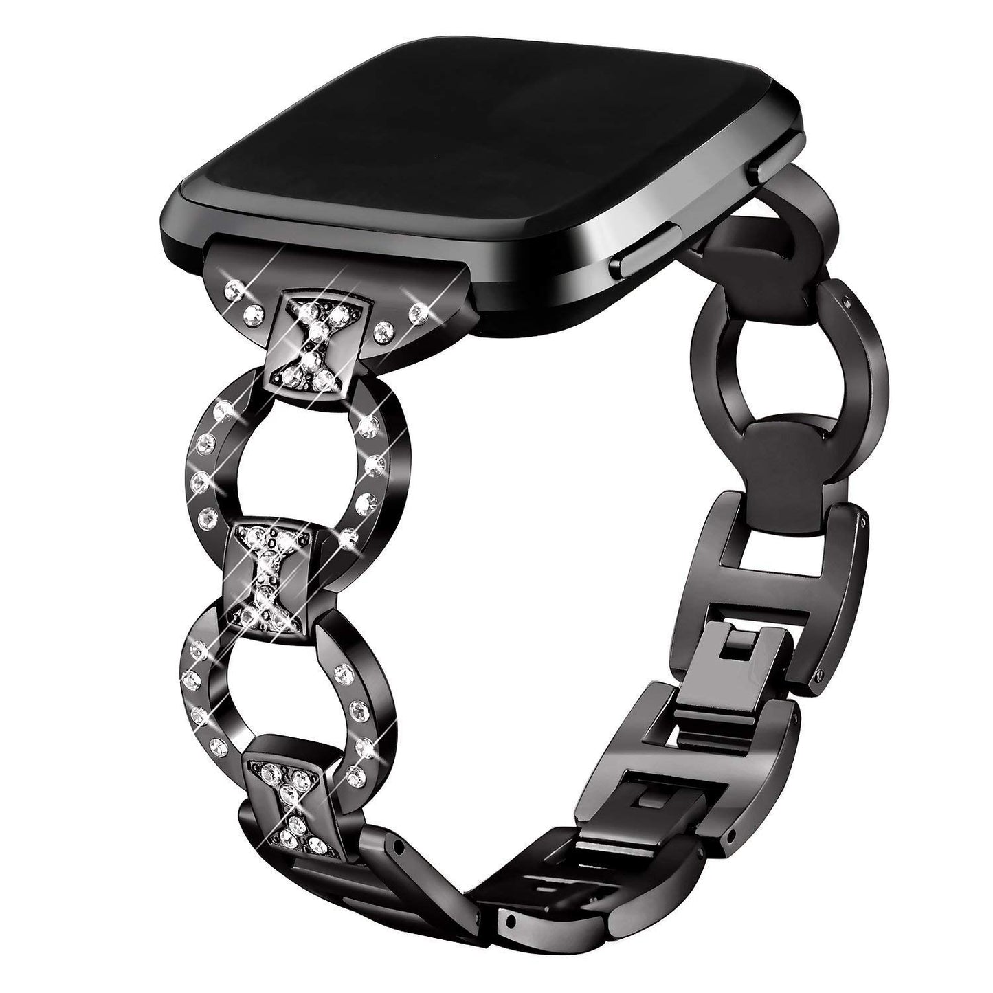 Link Bracelet w/ Rhinestones for Fitbit Versa & Versa 2