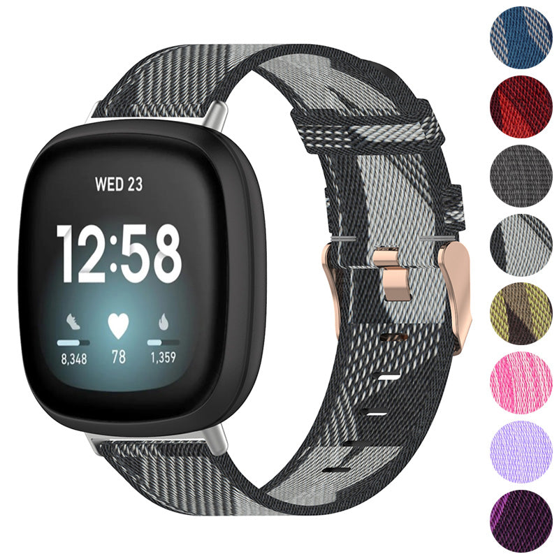 Canvas Strap with Polished Silver Buckle for Samsung Galaxy Watch / Active / Gear