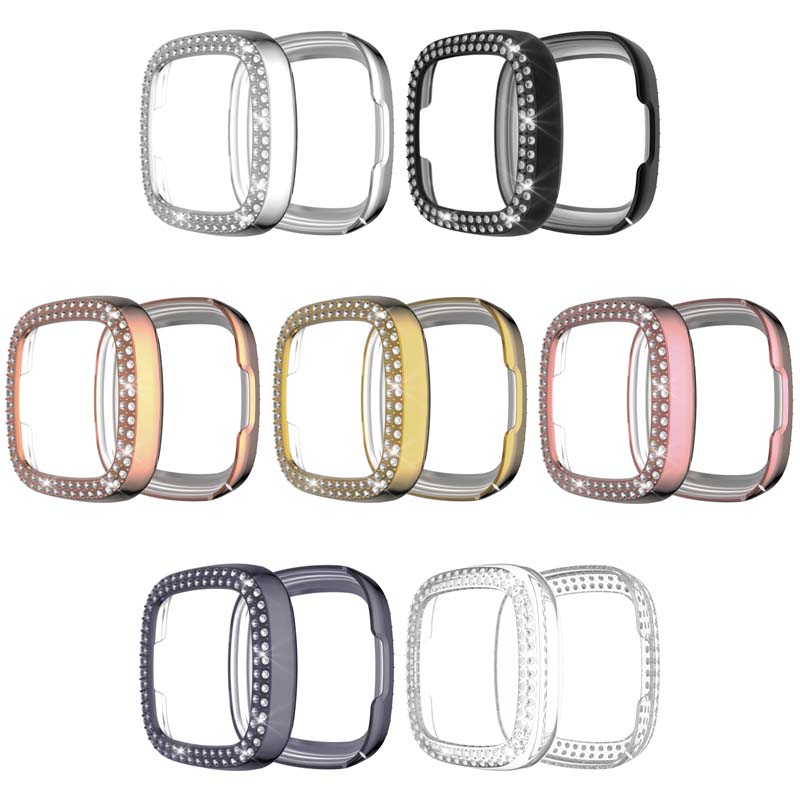 TPU Protective Case with two rows of Rhinestones for Fitbit Versa 3