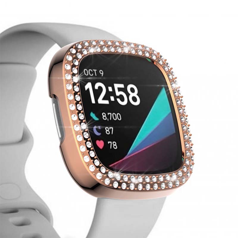 TPU Protective Case with two rows of Rhinestones for Fitbit Versa 3