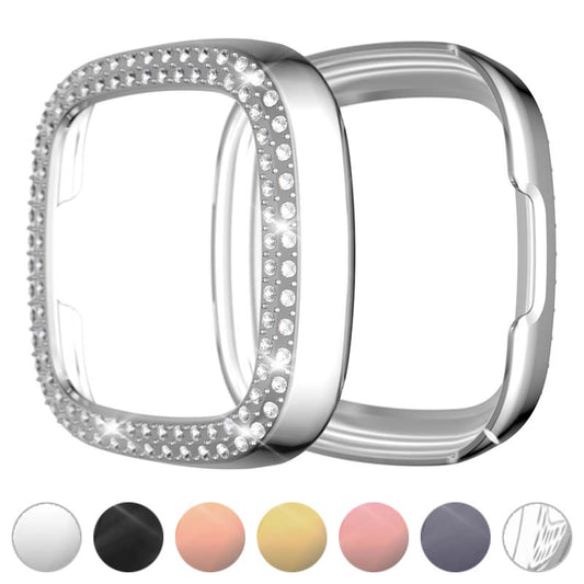 TPU Protective Case with two rows of Rhinestones for Fitbit Sense