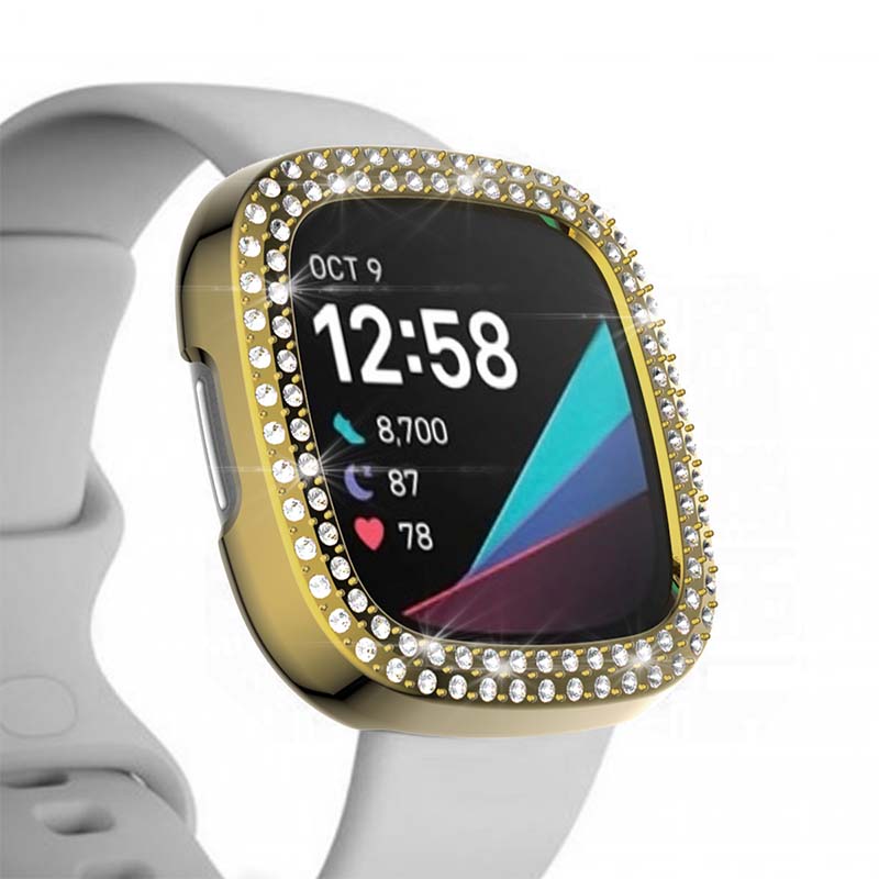 TPU Protective Case with two rows of Rhinestones for Fitbit Sense