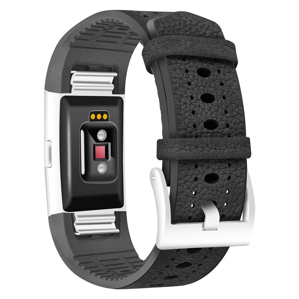 Rubber & Leather Strap for Fitbit Charge 2