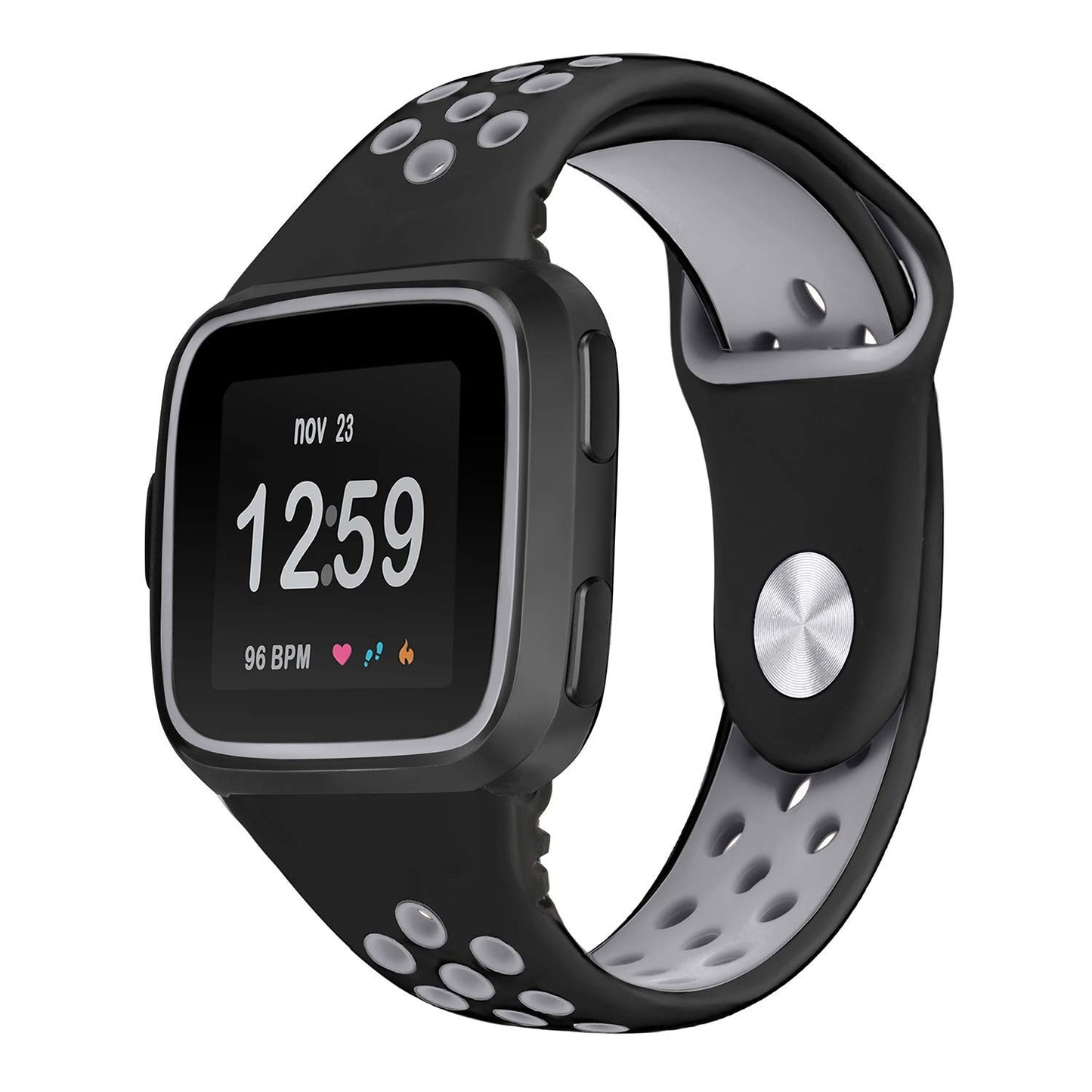 Perforated Rubber Strap with Protective Case for Fitbit Versa