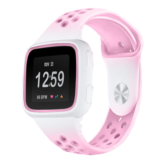 Perforated Rubber Strap with Protective Case for Fitbit Versa