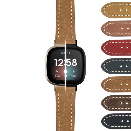 Vintage Leather Strap (Short, Standard, Extra Long) for Fitbit Versa 3