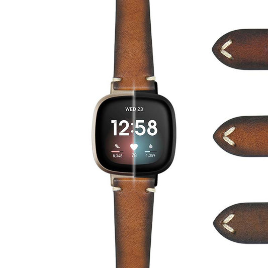 DASSARI Kingwood II Premium Vintage Leather Strap for Fitbit Sense