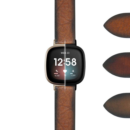 DASSARI Premium Thick Vintage Leather Strap for Fitbit Sense
