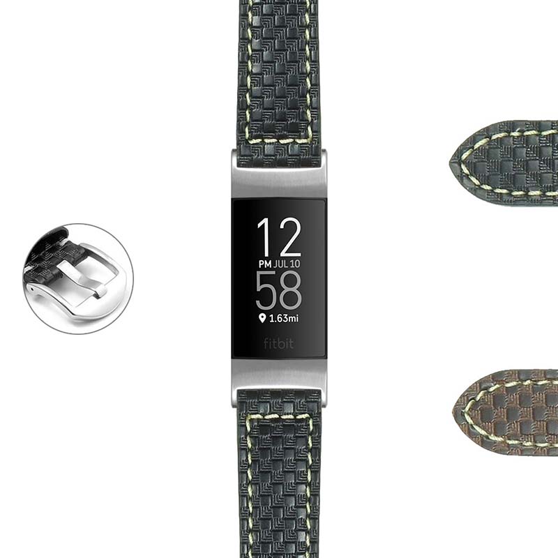 DASSARI Azure Carbon Fiber Leather Strap for Apple Watch