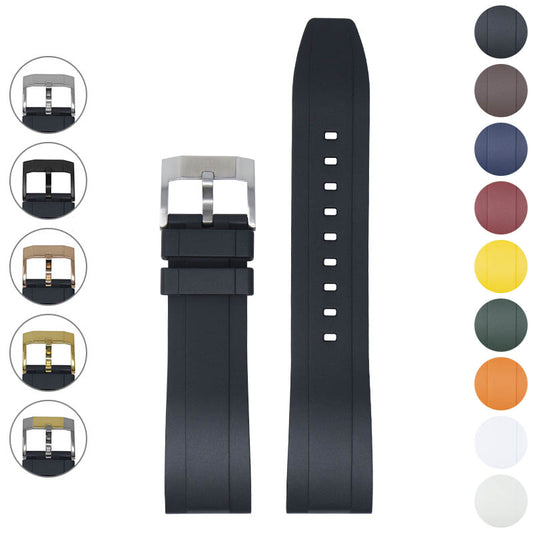 DASSARI FKM Rubber Strap - Black Buckle