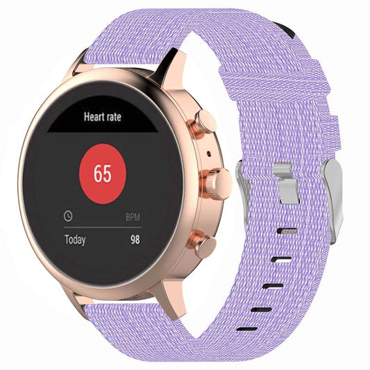 Canvas Strap with Polished Silver Buckle for Fossil Gen 5E & Gen 4