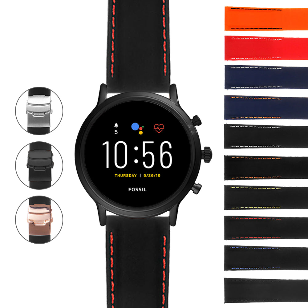 Rubber Strap with Deployant Clasp for Fossil Gen 4 Smartwatch