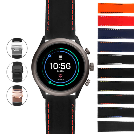 Rubber Strap with Deployant Clasp for Fossil Gen 5 Smartwatch