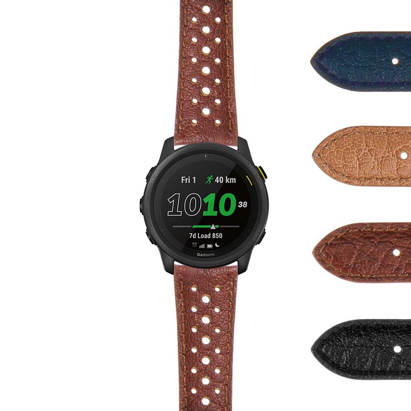 DASSARI Perforated Leather Rally Strap for Fitbit Versa 3