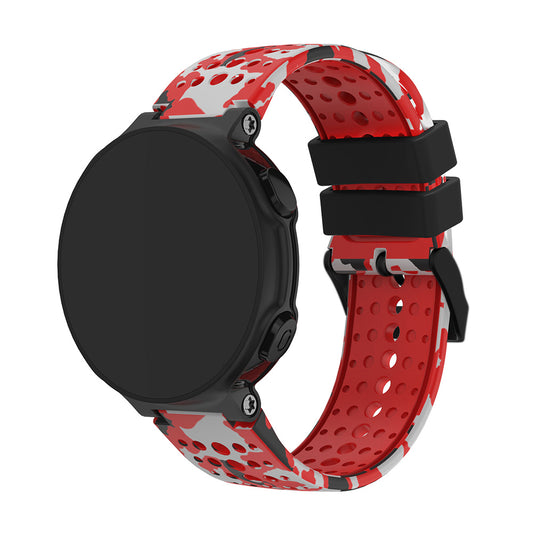 Camo Rubber Strap with Black Buckle for Garmin Forerunner 220 / 230 / 235 / 260 / 735XT / Approach S5 / S6 / S20