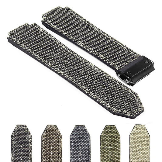 DASSARI Canvas Strap for Hublot Big Bang with Matte Black Clasp