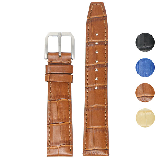 DASSARI Croc Embossed Leather Strap - Quick Release
