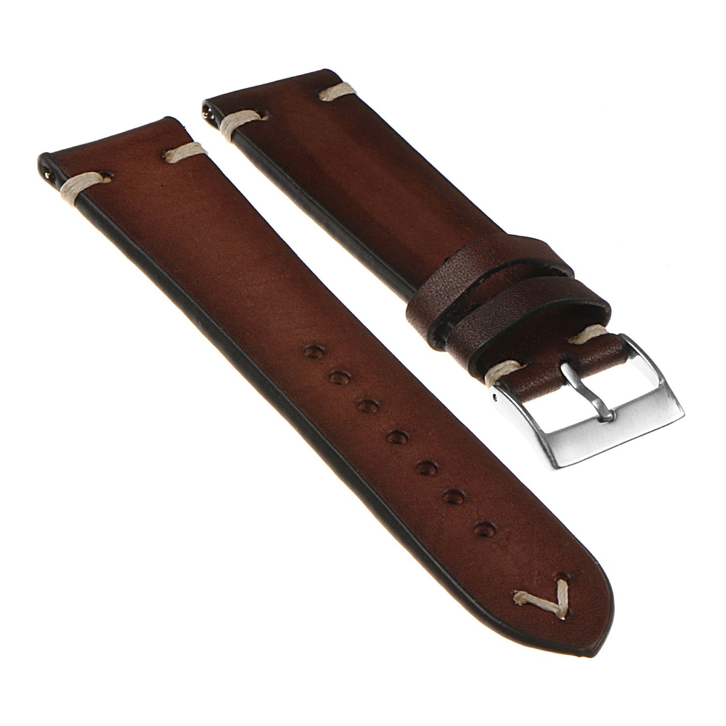 Hand-Stitched Vintage Faded Leather Strap for Fitbit Charge 4 & Charge 3