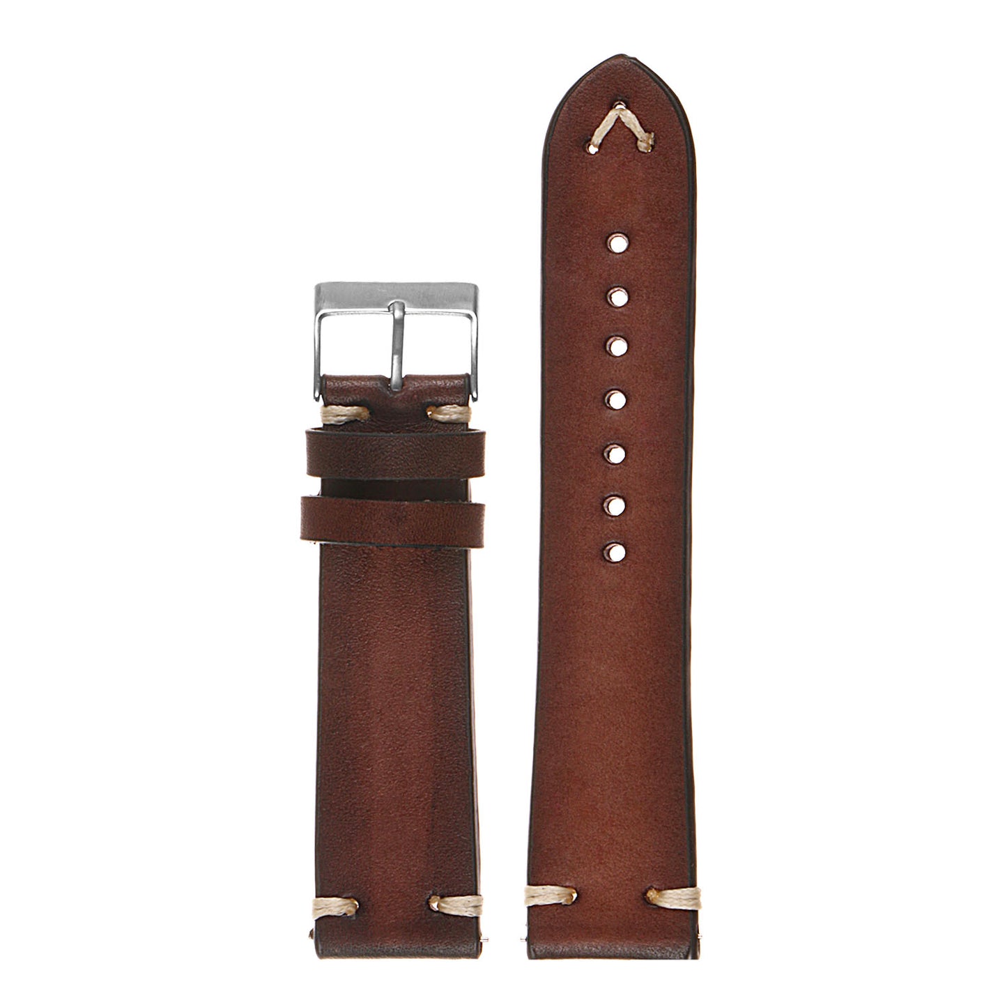 Hand-Stitched Vintage Faded Leather Strap for Garmin Forerunner 745