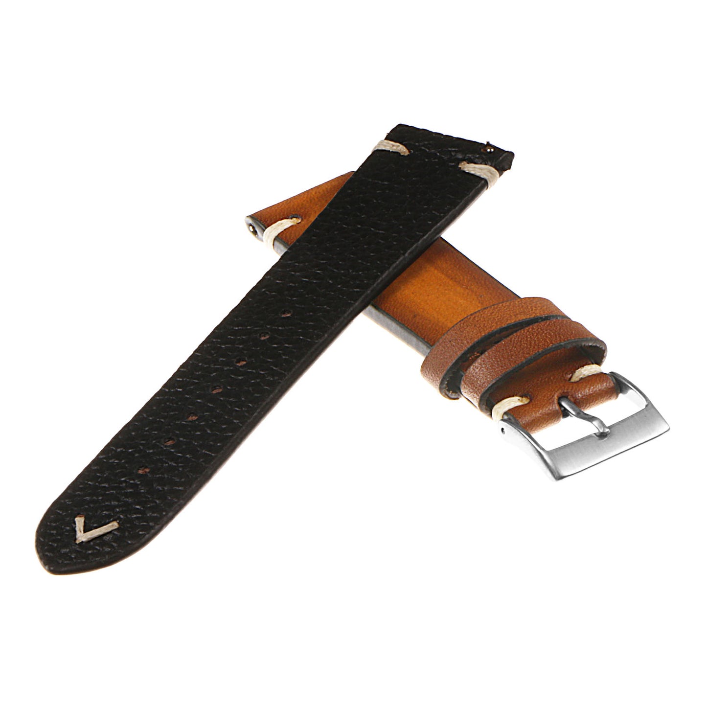 Hand-Stitched Vintage Faded Leather Strap for Fitbit Charge 4 & Charge 3