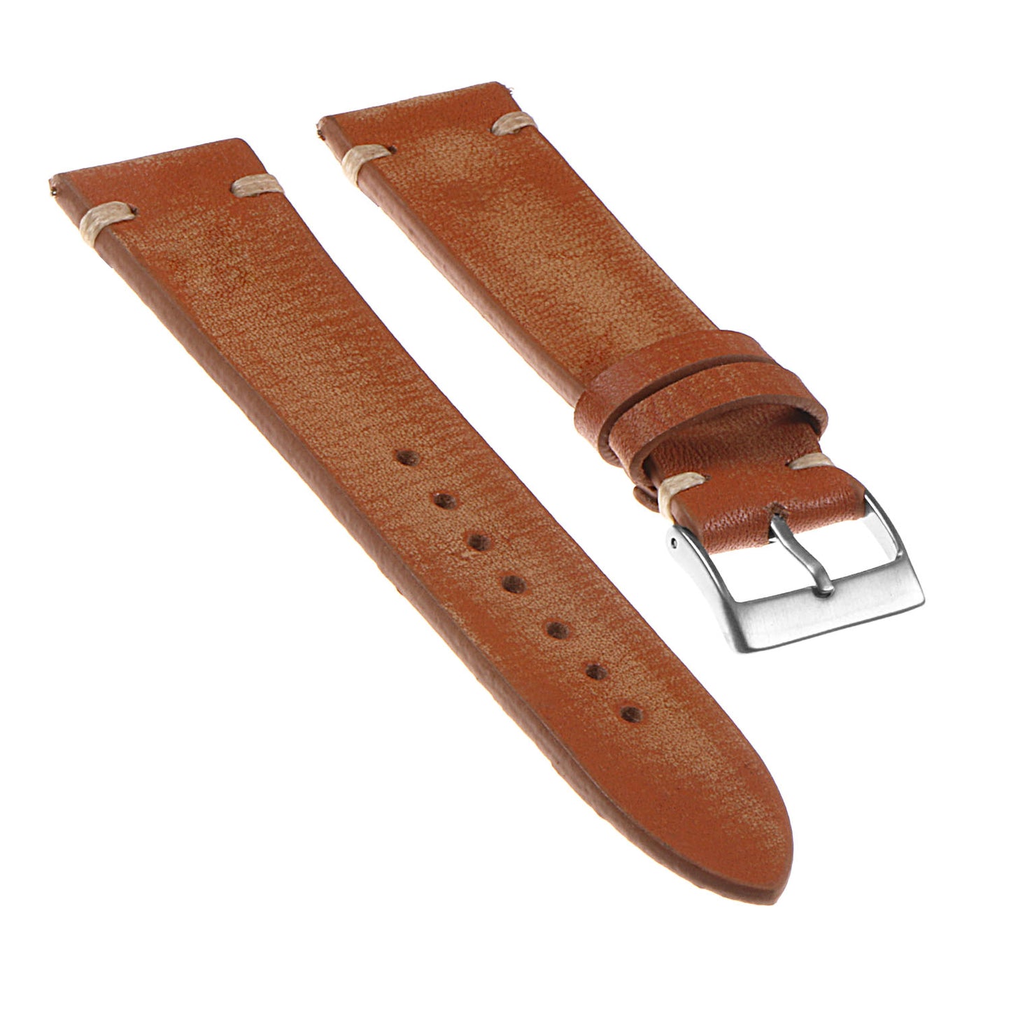 Hand-Stitched Vintage Washed Leather Strap for Fitbit Versa 3