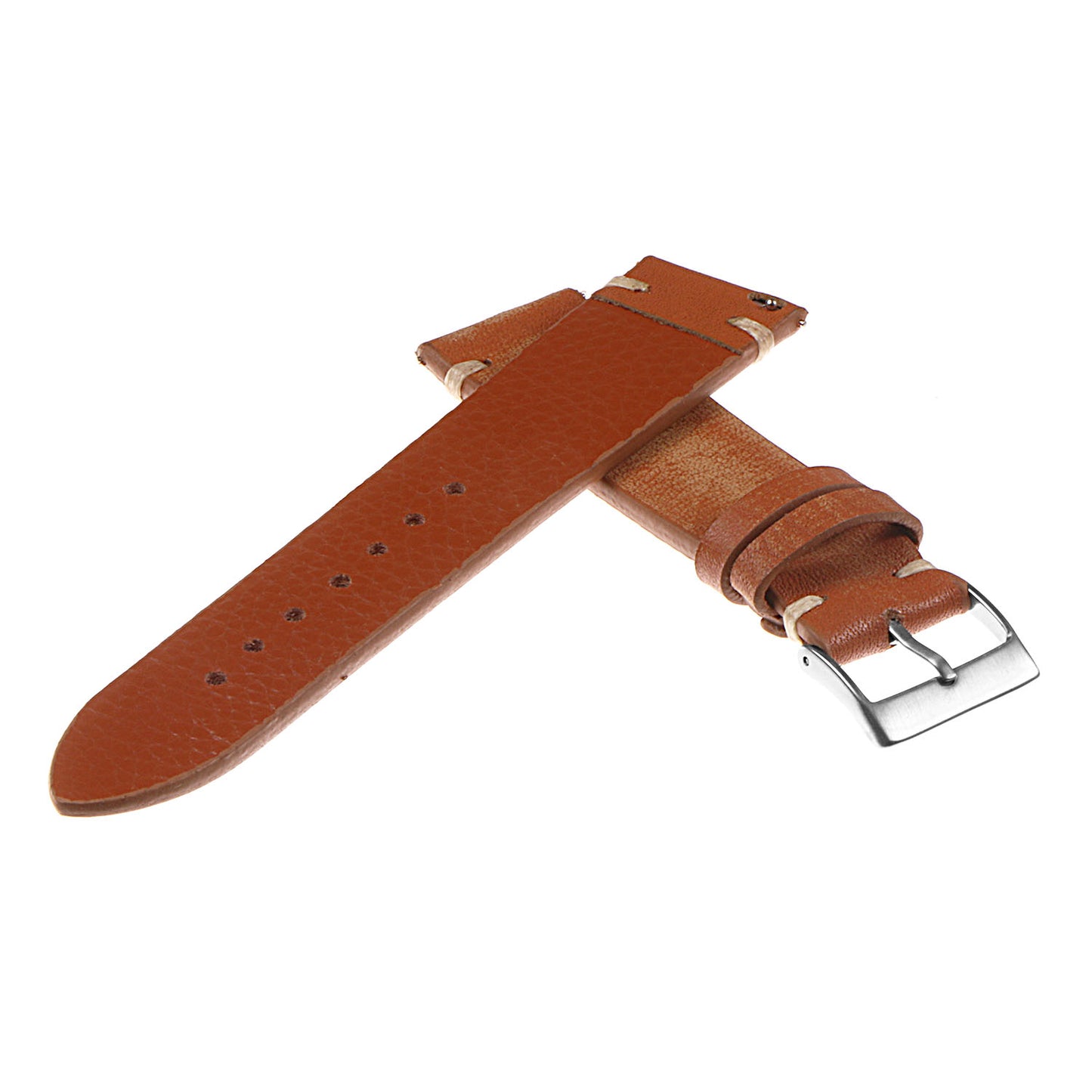 Hand-Stitched Vintage Washed Leather Strap for Fitbit Sense