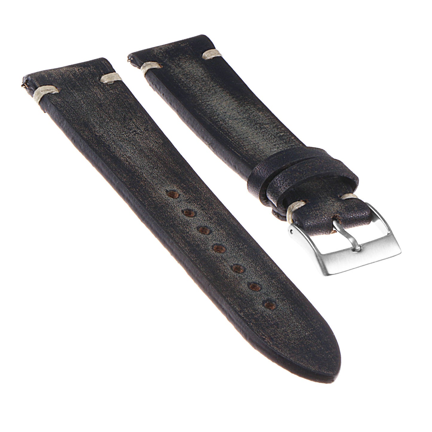 Hand-Stitched Vintage Washed Leather Strap for Suunto 9