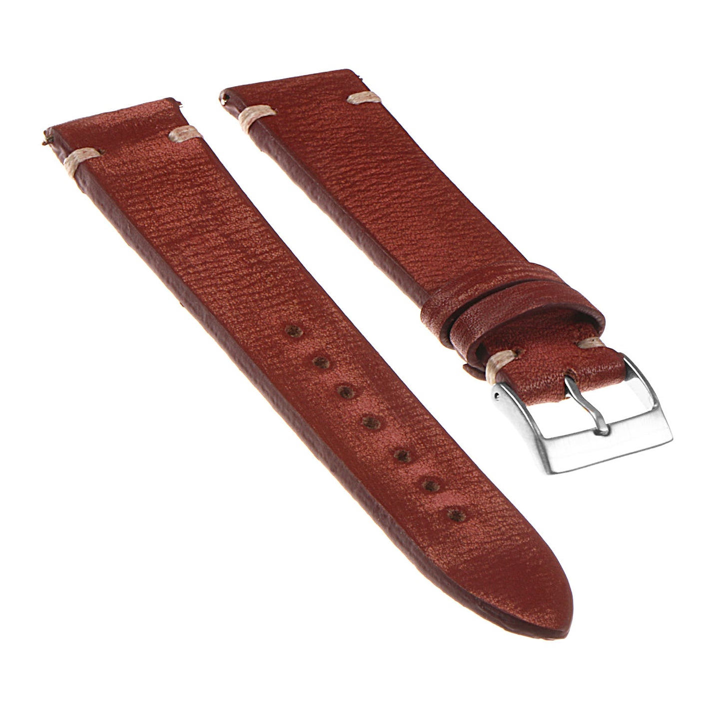 Hand-Stitched Vintage Washed Leather Strap for Garmin Forerunner 745