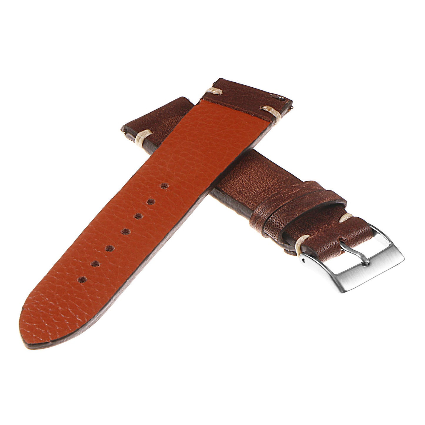 Hand-Stitched Vintage Washed Leather Strap for Fitbit Versa 3