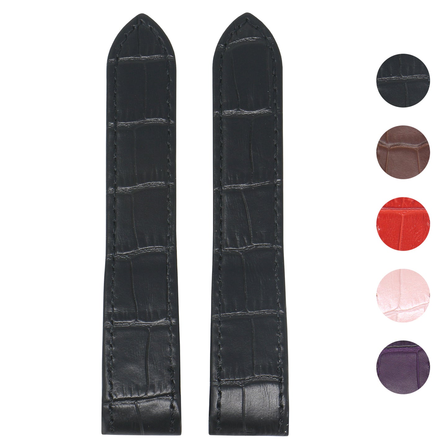 Black Rubberised Leather (Togo) Cartier Santos de Cartier Strap