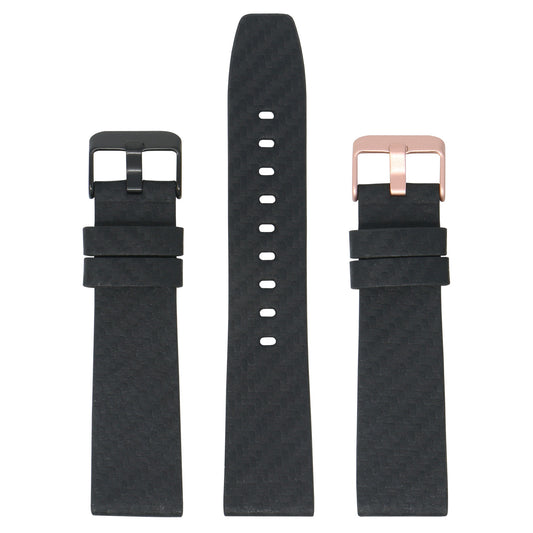 23mm Carbon Fiber Embossed Leather Strap