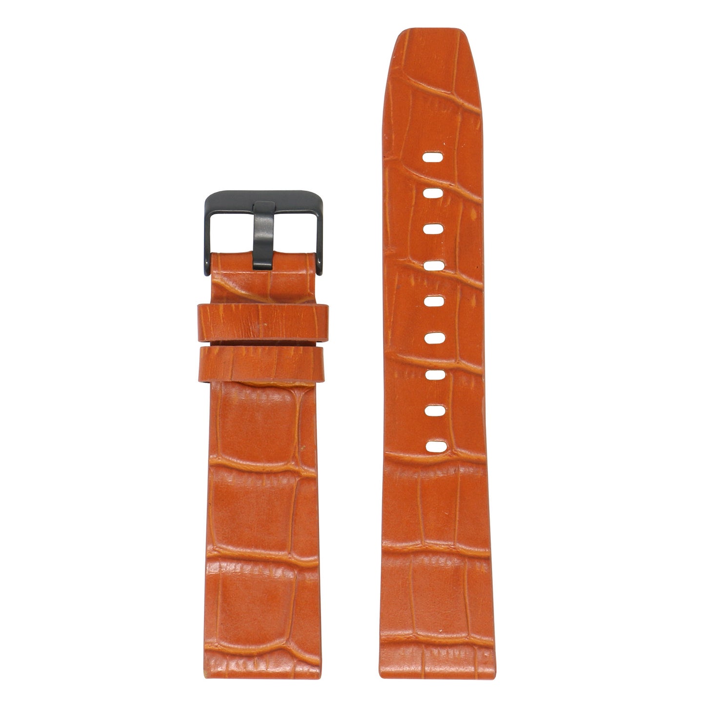 23mm Croc Embossed Leather Strap Tan