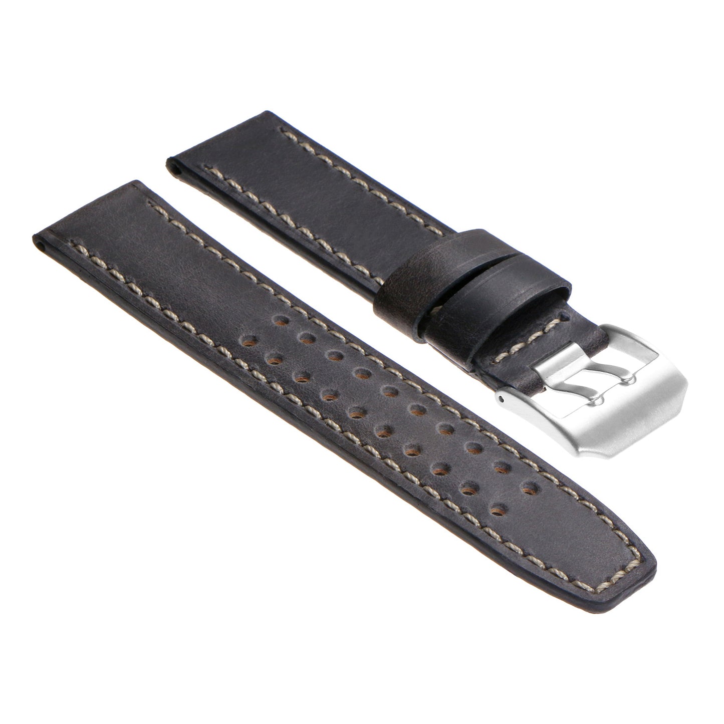 DASSARI 23mm Vintage Leather Watch Strap for Luminox Evo