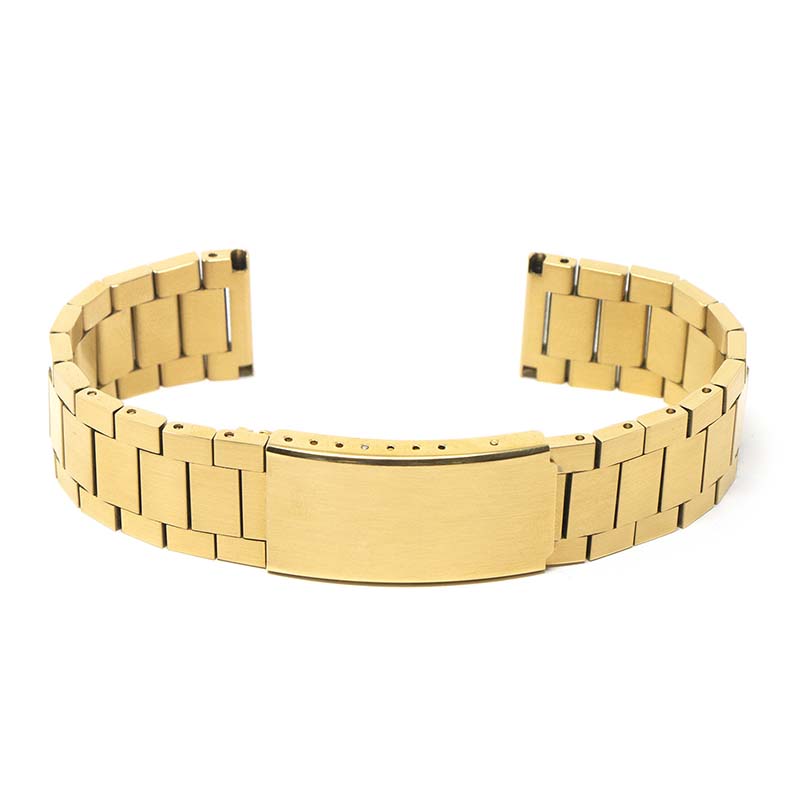 22mm Gold Stainless Steel Watch Band Clasp Spring Bracelet Extender Link