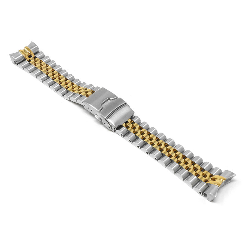 Strapcode watch bracelet 20mm angus jubilee 316l stainless steel watch  bracelet for seiko alpinist sarb017 two tone ip gold submariner clasp   Fruugo NZ