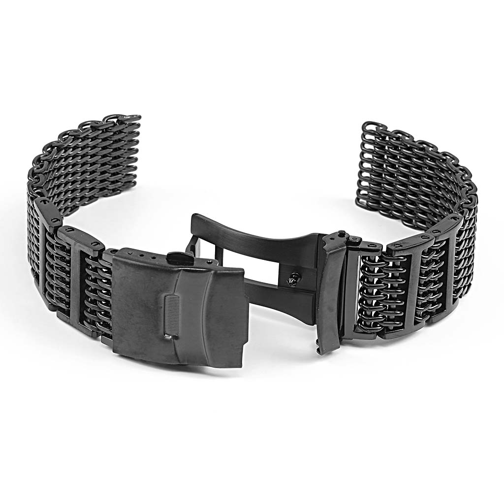 22mm black best sale mesh watch band