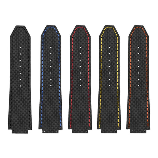 DASSARI S5 Carbon Fiber & Rubber Watch Strap for Hublot Big Bang with Rose Gold Clasp