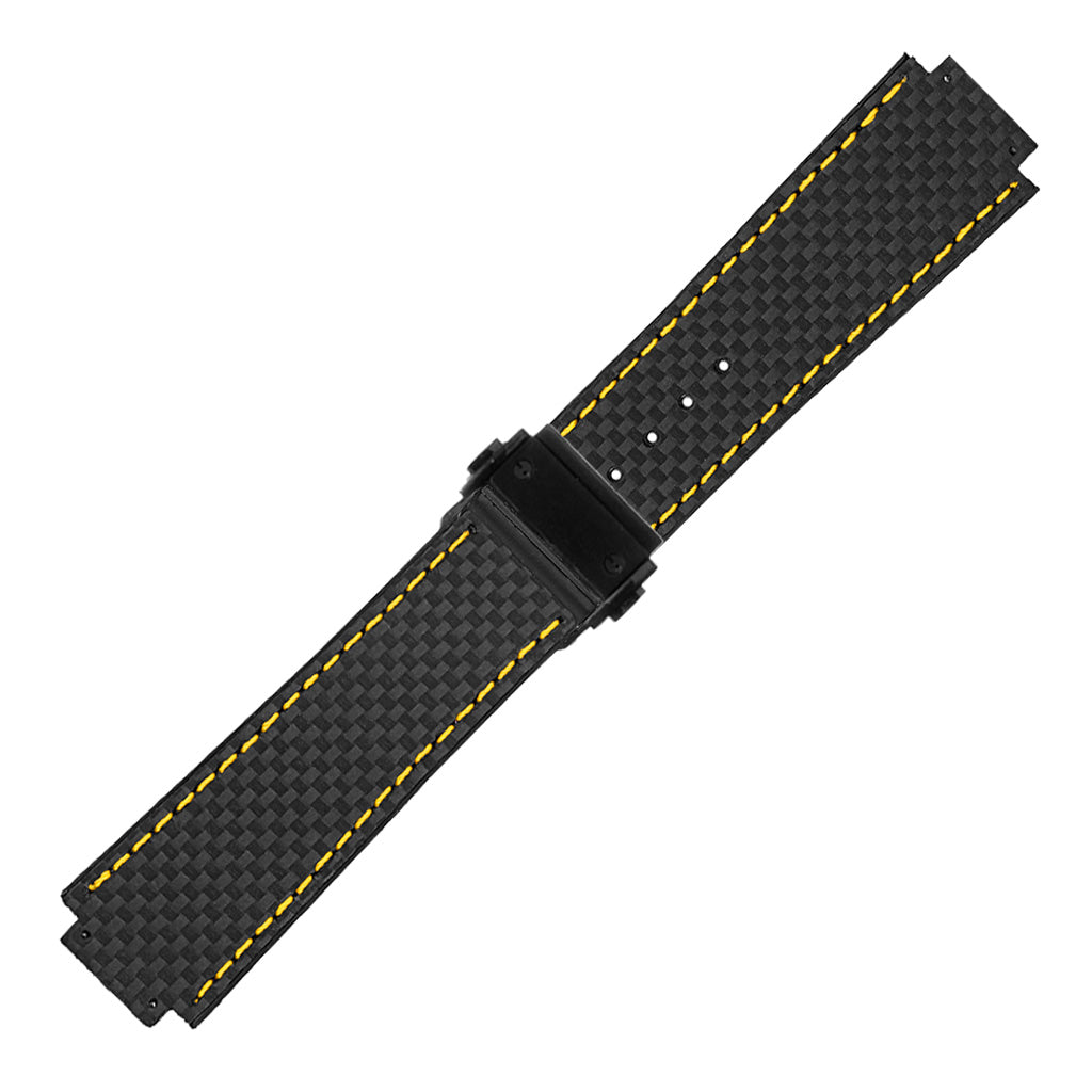DASSARI S5 Carbon Fiber & Rubber Watch Strap for Hublot Big Bang with Matte Black Clasp
