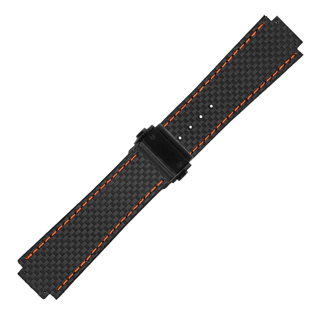 DASSARI S5 Carbon Fiber & Rubber Watch Strap for Hublot Big Bang with Matte Black Clasp