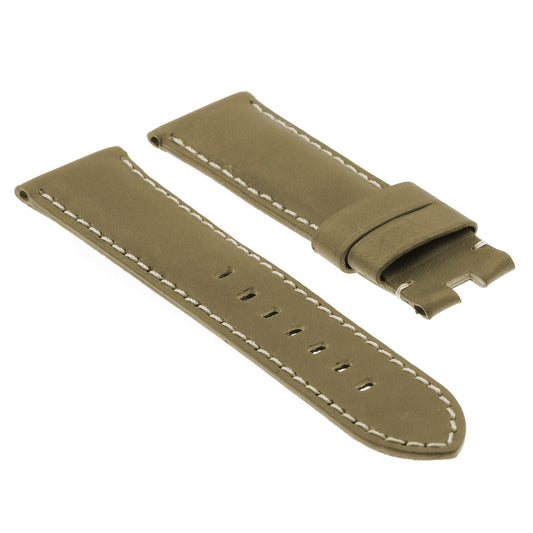 DASSARI Vintage Leather Strap for Deployant Clasp - Khaki