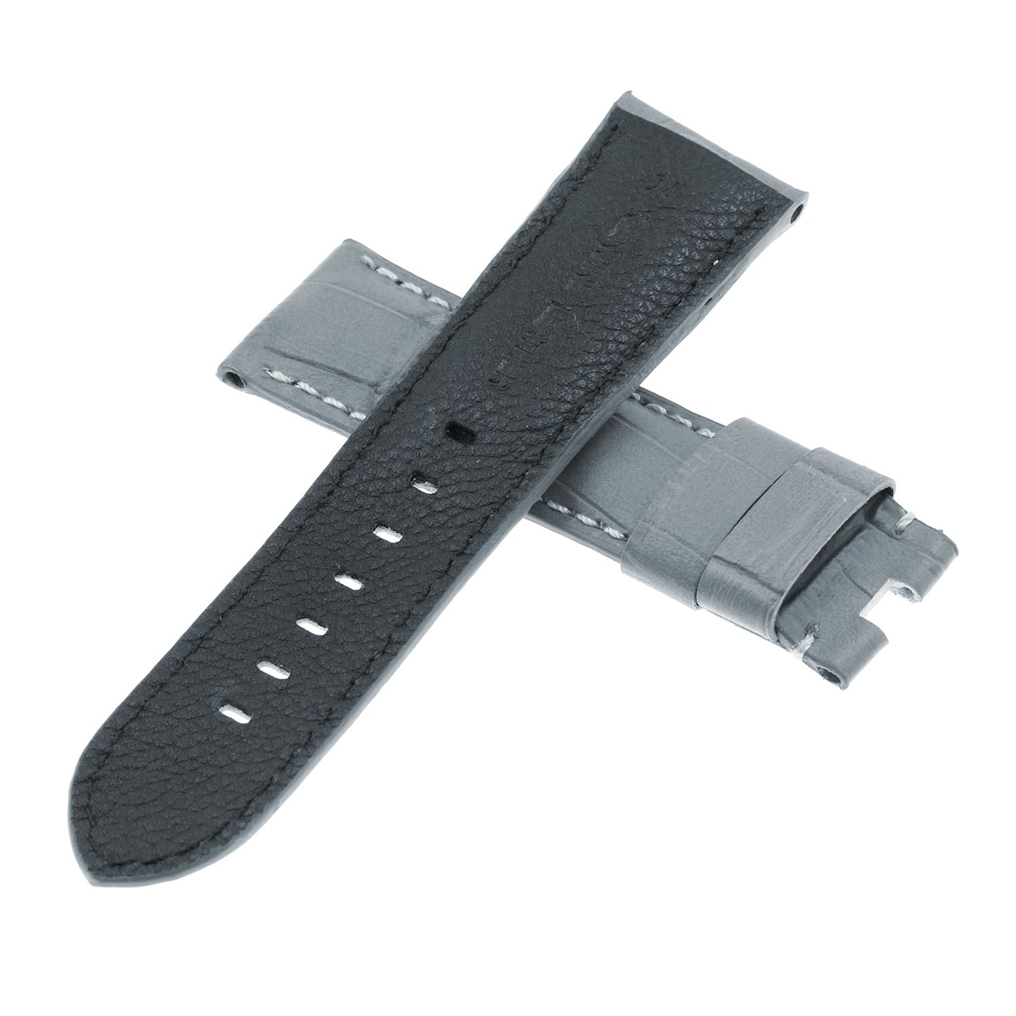 DASSARI Croc Leather Strap for Samsung Galaxy Watch (46mm Silver)