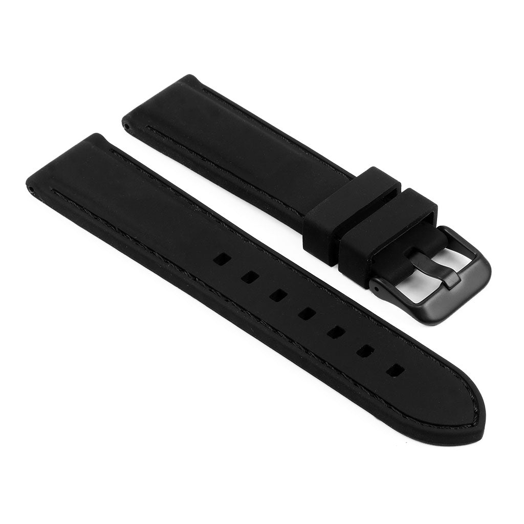 Rubber Strap with Stitching – Quick Release – Matte Black Buckle