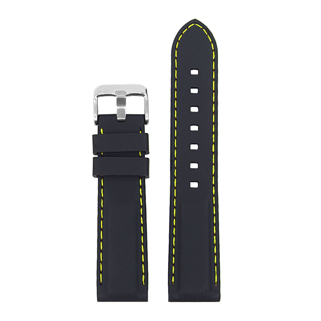 24mm Rubber Smart Watch Strap w/ Stitching